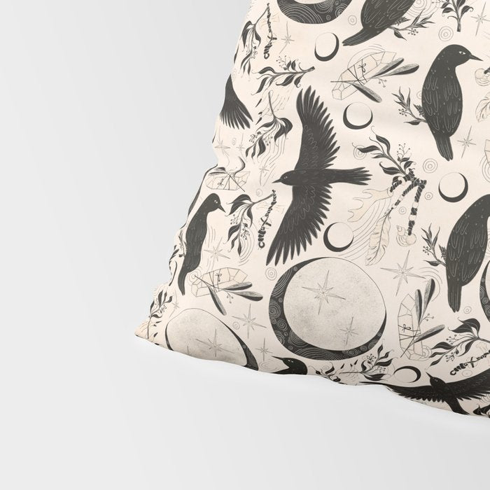 Raven Tarot Light Pillow Sham Gallery Image 4