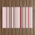 Dusty Rose Stripes Outdoor Rug Gallery Image 1