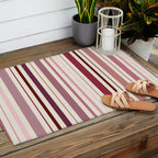 Dusty Rose Stripes Outdoor Rug Gallery Image 2