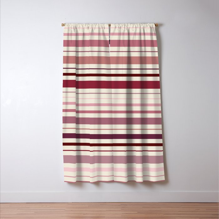 Dusty Rose Stripes Window Curtain Gallery Image 3