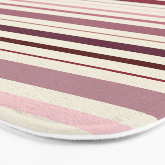 Dusty Rose Stripes Bath Mat Gallery Image 3