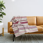 Dusty Rose Stripes Throw Blanket Gallery Image 1