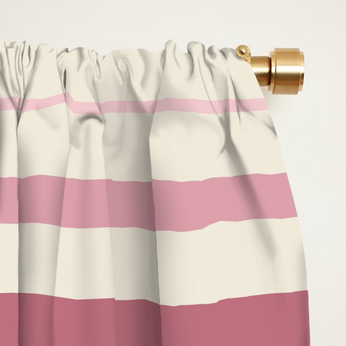 Dusty Rose Stripes Window Curtain Gallery Image 2