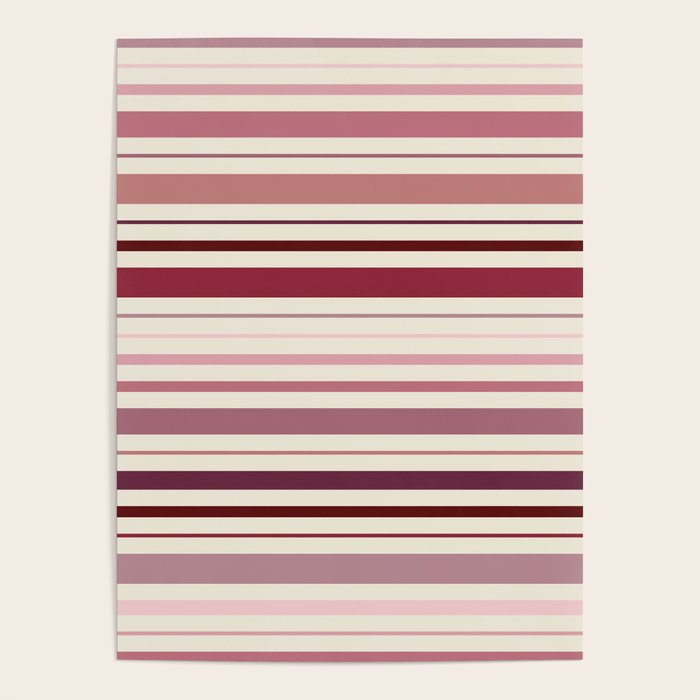 Dusty Rose Stripes Poster Gallery Image 1