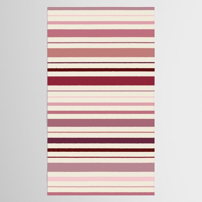 Dusty Rose Stripes Tablecloth Gallery Image 2