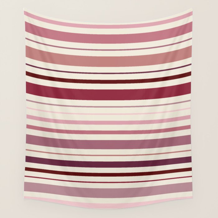 Dusty Rose Stripes Wall Tapestry Gallery Image 4