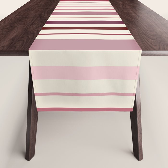 Dusty Rose Stripes Table Runner Gallery Image 1