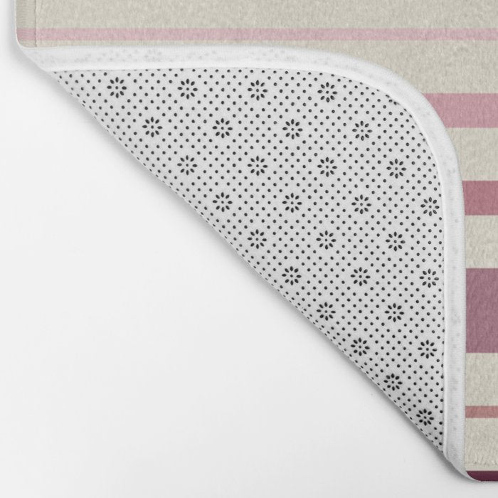 Dusty Rose Stripes Bath Mat Gallery Image 2