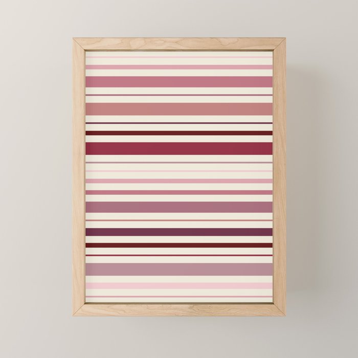 Dusty Rose Stripes Mini Art Print Gallery Image 1