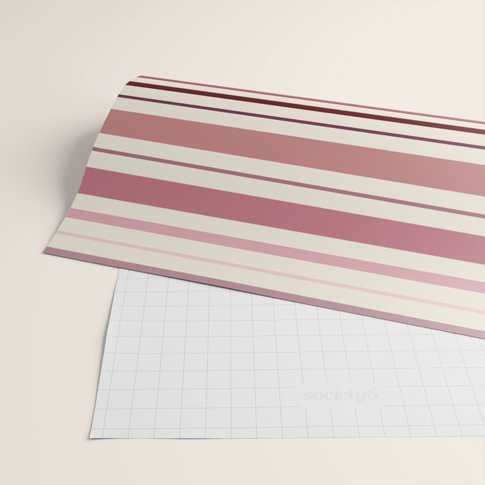 Dusty Rose Stripes Wrapping Paper Gallery Image 2
