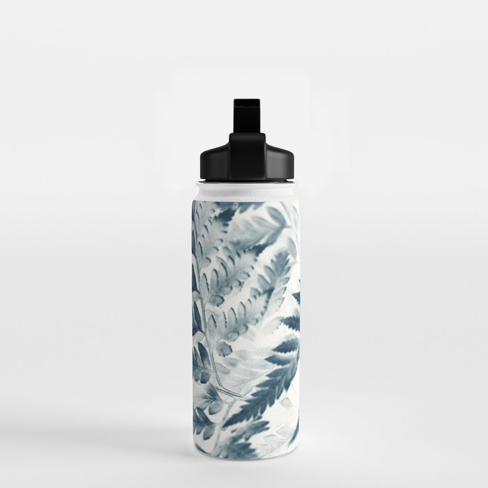 Modern Botanical Print - Blue Fern #2 Water Bottle Gallery Image 2