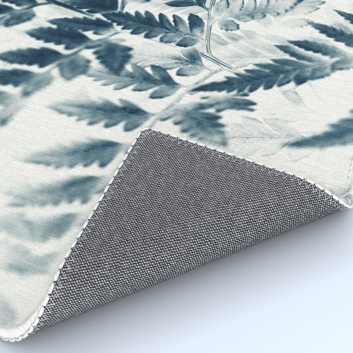 Modern Botanical Print - Blue Fern #2 Rug Gallery Image 4