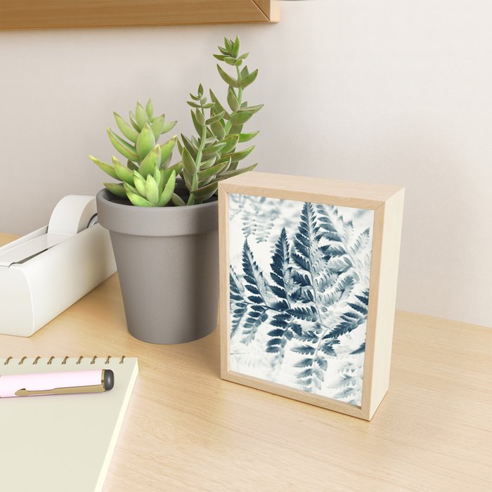 Modern Botanical Print - Blue Fern #2 Mini Art Print Gallery Image 2