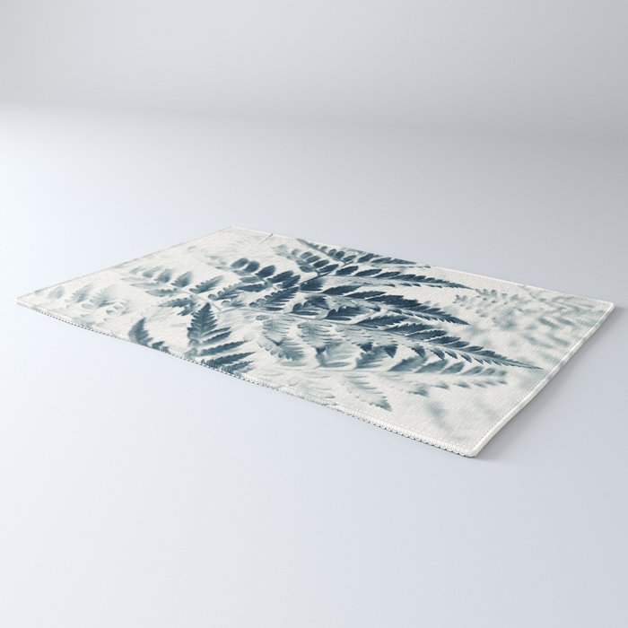 Modern Botanical Print - Blue Fern #2 Rug Gallery Image 3