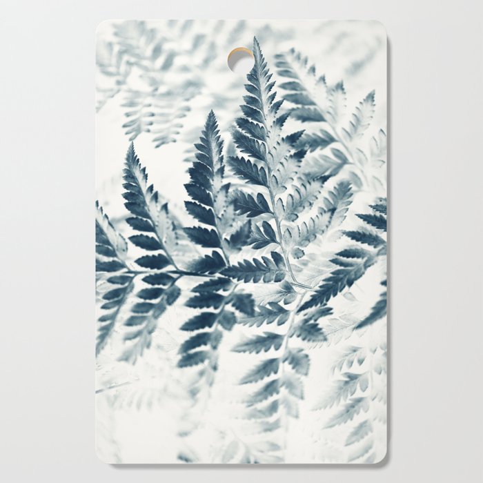 Modern Botanical Print - Blue Fern #2 Cutting Board Gallery Image 1