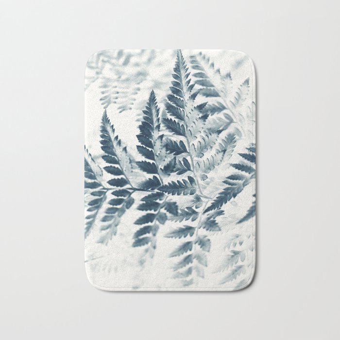 Modern Botanical Print - Blue Fern #2 Bath Mat Gallery Image 1