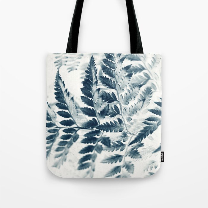 Modern Botanical Print - Blue Fern #2 Tote Bag Gallery Image 1