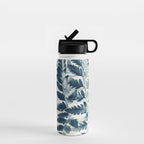Modern Botanical Print - Blue Fern #2 Water Bottle Gallery Image 1