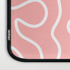 Squiggle Maze Minimalist Abstract Pattern in Pink and White Laptop Sleeve Gallery Image 3