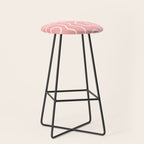 Squiggle Maze Minimalist Abstract Pattern in Pink and White Stool Gallery Image 1