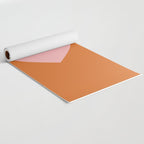 Cute Pink Heart on Orange Minimal Yoga Mat Gallery Image 2