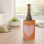 Cute Pink Heart on Orange Minimal Wine Chiller Gallery Image 4