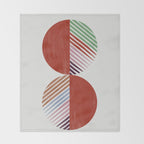 Hand-Drawn Geometric Circles with Stripes Throw Blanket Gallery Image 2