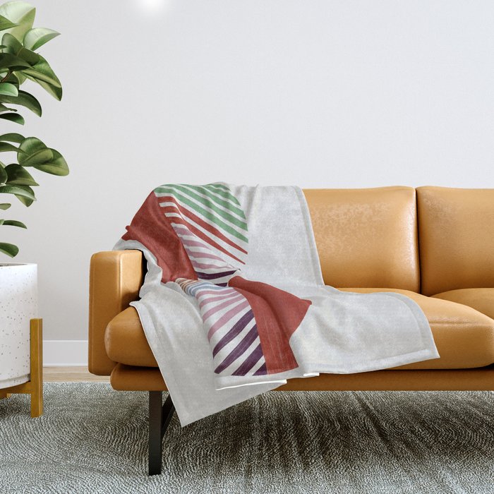 Hand-Drawn Geometric Circles with Stripes Throw Blanket Gallery Image 1