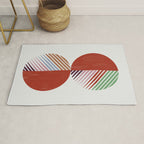 Hand-Drawn Geometric Circles with Stripes Rug Gallery Image 1