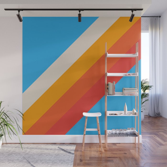 Gefjun - Classic Minimal Retro Summer Style Stripes Wall Mural Gallery Image 1