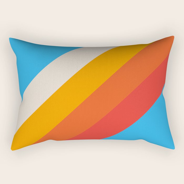 Gefjun - Classic Minimal Retro Summer Style Stripes Rectangular Pillow Gallery Image 1
