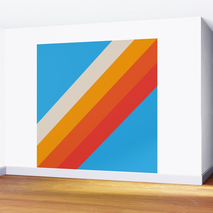 Gefjun - Classic Minimal Retro Summer Style Stripes Wall Mural Gallery Image 2