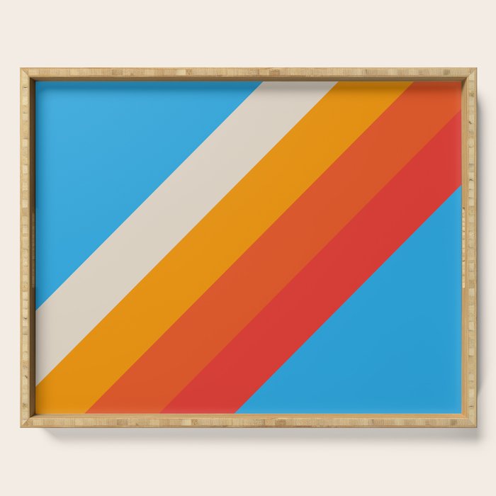 Gefjun - Classic Minimal Retro Summer Style Stripes Serving Tray Gallery Image 1