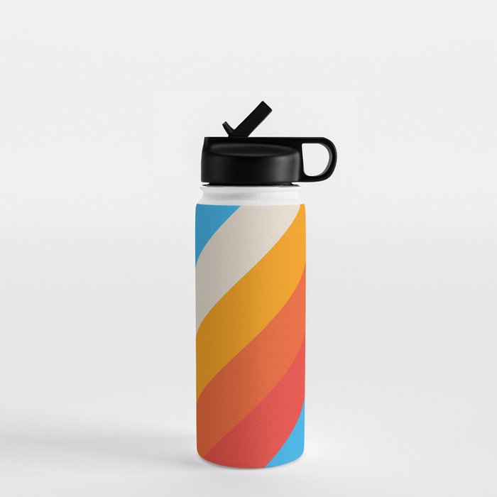 Gefjun - Classic Minimal Retro Summer Style Stripes Water Bottle Gallery Image 1