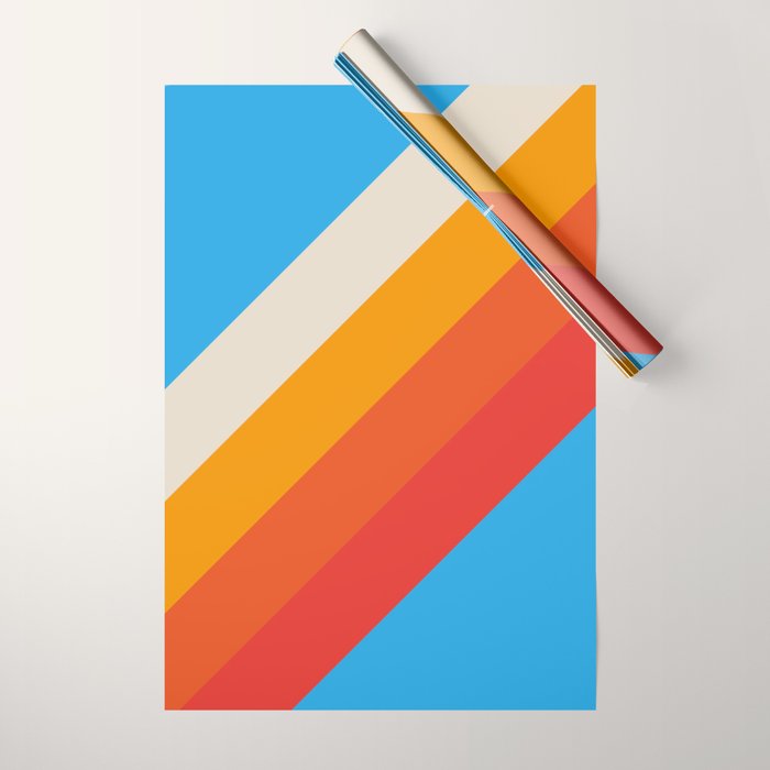 Gefjun - Classic Minimal Retro Summer Style Stripes Wrapping Paper Gallery Image 1