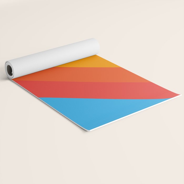 Gefjun - Classic Minimal Retro Summer Style Stripes Yoga Mat Gallery Image 2