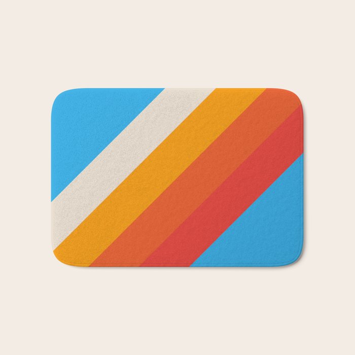 Gefjun - Classic Minimal Retro Summer Style Stripes Bath Mat Gallery Image 1