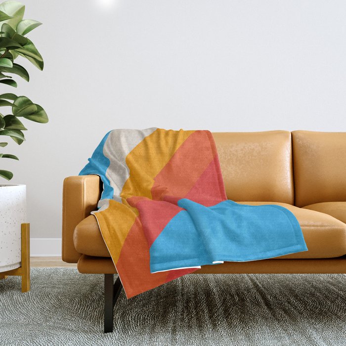Gefjun - Classic Minimal Retro Summer Style Stripes Throw Blanket Gallery Image 1