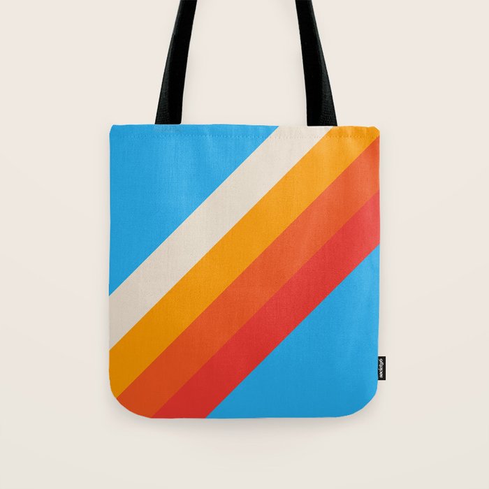 Gefjun - Classic Minimal Retro Summer Style Stripes Tote Bag Gallery Image 1