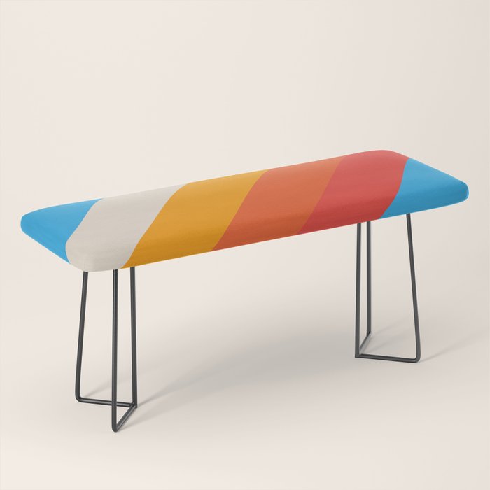 Gefjun - Classic Minimal Retro Summer Style Stripes Bench Gallery Image 1