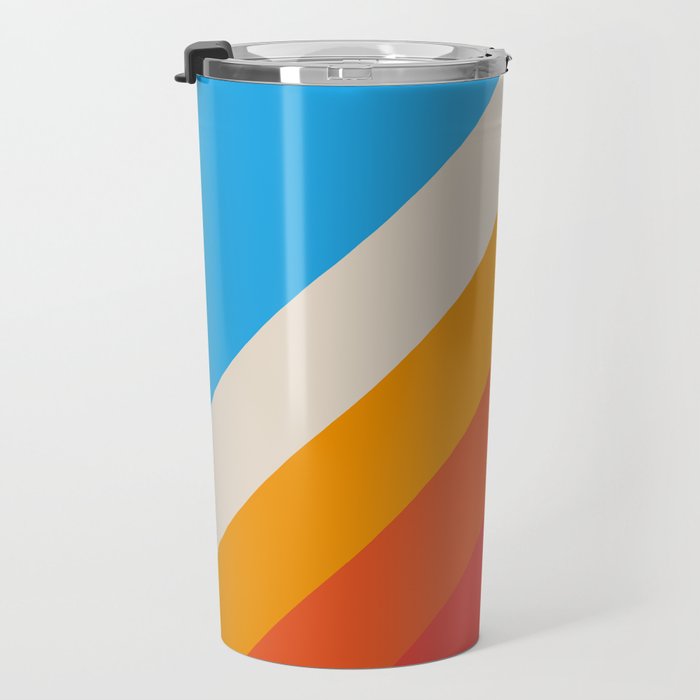 Gefjun - Classic Minimal Retro Summer Style Stripes Travel Mug Gallery Image 3