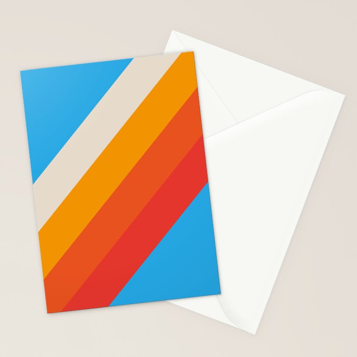 Gefjun - Classic Minimal Retro Summer Style Stripes Stationery Card Gallery Image 2