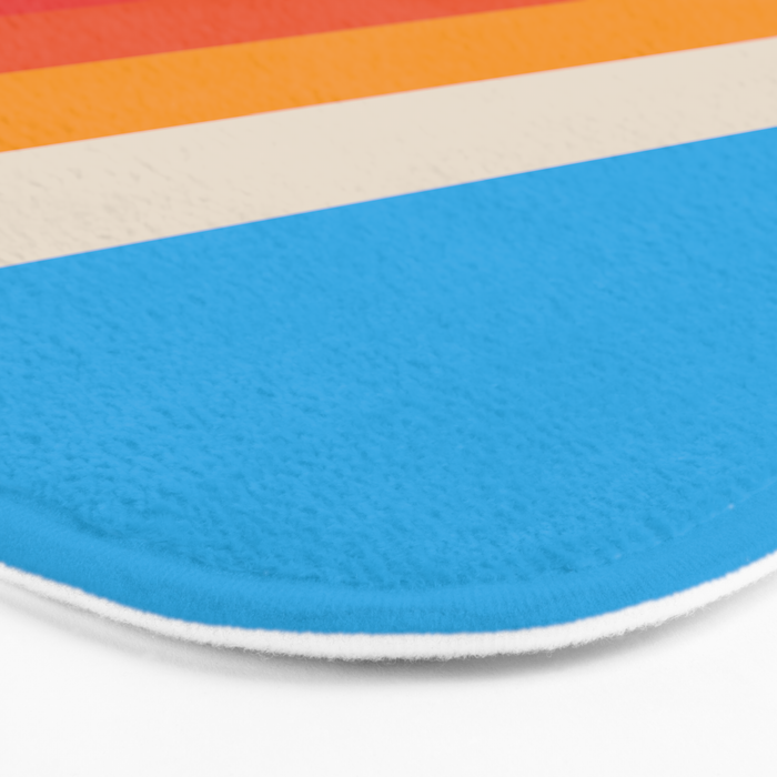 Gefjun - Classic Minimal Retro Summer Style Stripes Bath Mat Gallery Image 3