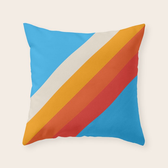 Gefjun - Classic Minimal Retro Summer Style Stripes Throw Pillow Gallery Image 1
