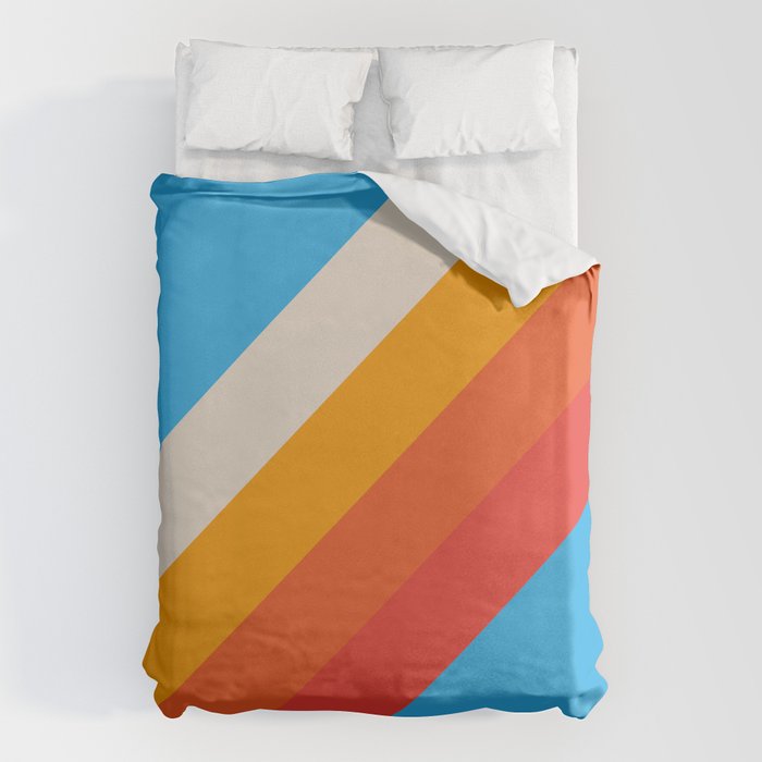 Gefjun - Classic Minimal Retro Summer Style Stripes Duvet Cover Gallery Image 1