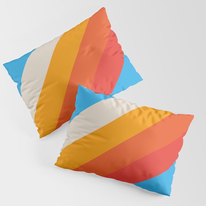 Gefjun - Classic Minimal Retro Summer Style Stripes Pillow Sham Gallery Image 1