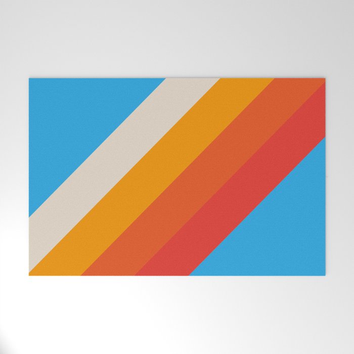 Gefjun - Classic Minimal Retro Summer Style Stripes Welcome Mat Gallery Image 1