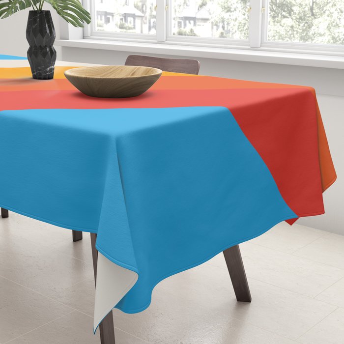 Gefjun - Classic Minimal Retro Summer Style Stripes Tablecloth Gallery Image 3