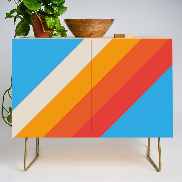 Gefjun - Classic Minimal Retro Summer Style Stripes Credenza Gallery Image 1