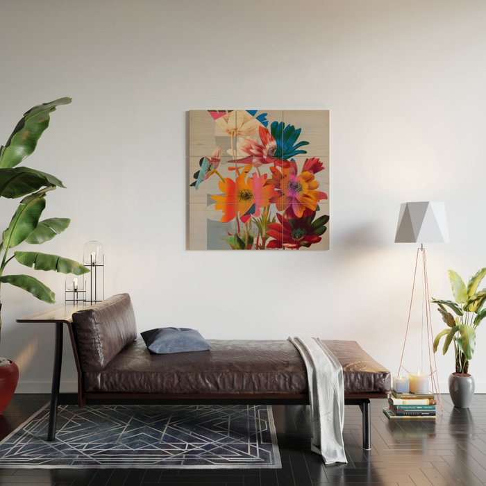 Garden Flowers  Wood Wall Art Gallery Image 2